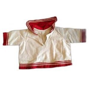 1930s Vintage Infant's or Toddler's Sailor Blouse, Red and White, 12 Months